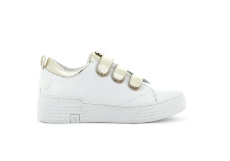 Palladium Ego 02 Lea Sneakers Dame Hvide Guld | DK-264839