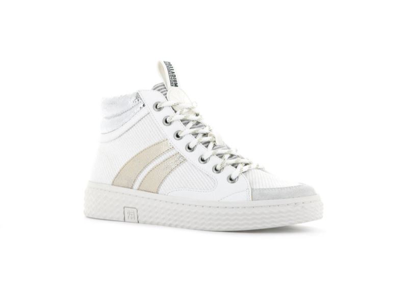 Palladium Høje Tempo 03 Txt Sneakers Dame Hvide | DK-840452