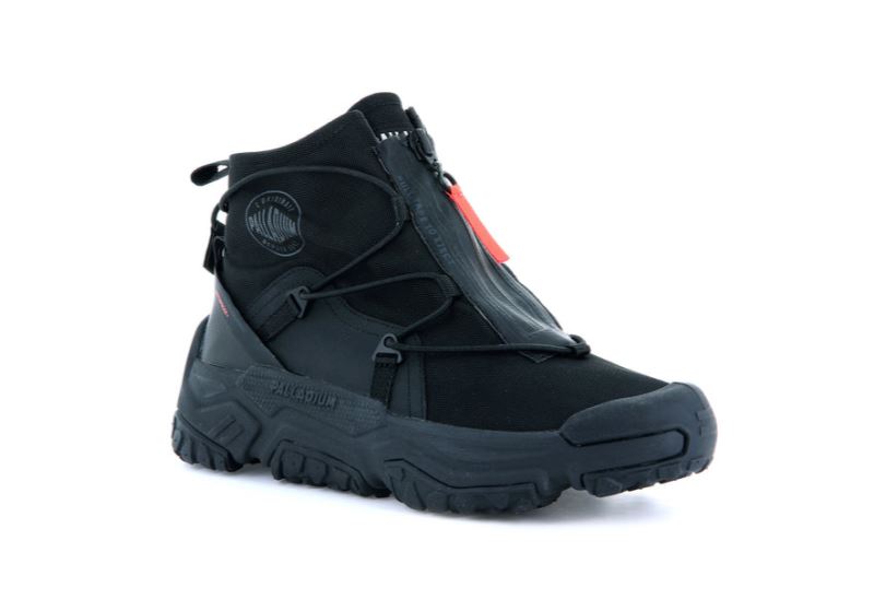 Palladium Off-grid Hi Zip Vandtætte + Vandtætte Støvler Dame Sort Sort | DK-651481