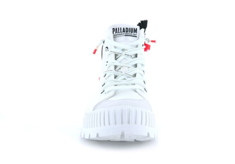 Palladium Pallashock Back Zip Platform Støvler Dame Hvide | DK-521595