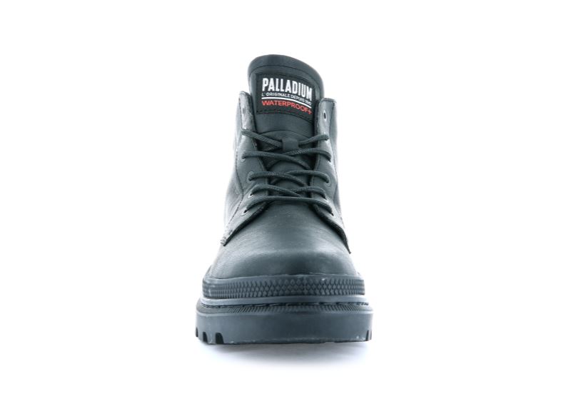 Palladium Pallatrooper Hi Wp+ Læderstøvler Herre Sort Sort | DK-831916