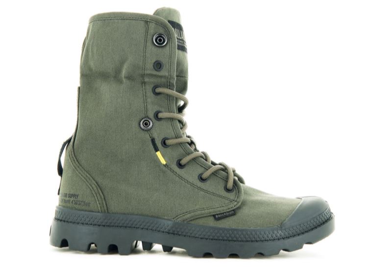 Palladium Pampa Baggy Supply Hi Boots Dame Mørkeolivengrøn | DK-689621