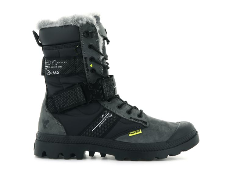 Palladium Pampa Europa Tactical Vinterstøvler Herre Sort Mørkegrå | DK-225835