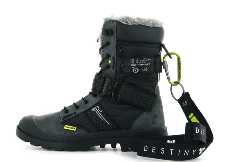 Palladium Pampa Europa Tactical Vinterstøvler Dame Sort Mørkegrå | DK-441411