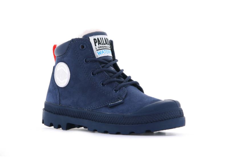 Palladium Pampa Hi Cuff Wps Oz Vinterstøvler Børn Indigo | DK-311416