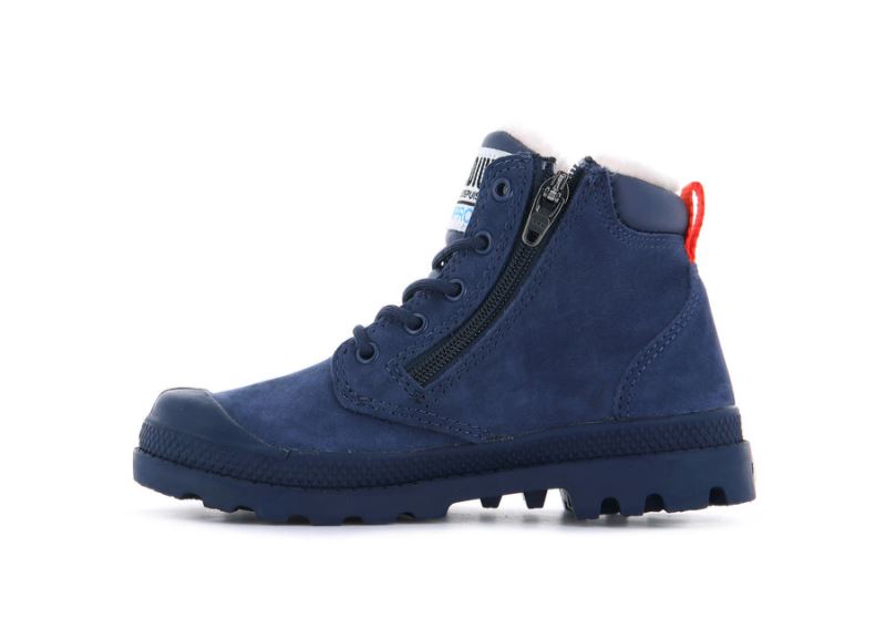 Palladium Pampa Hi Cuff Wps Oz Vinterstøvler Børn Indigo | DK-311416