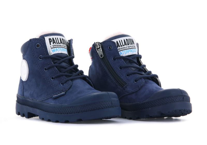 Palladium Pampa Hi Cuff Wps Oz Vinterstøvler Børn Indigo | DK-311416