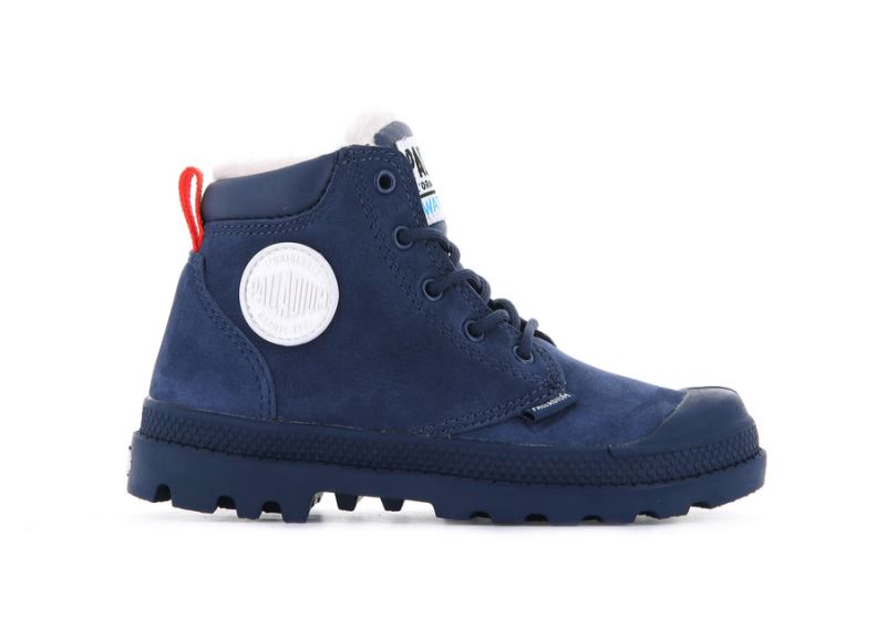 Palladium Pampa Hi Cuff Wps Oz Vinterstøvler Børn Indigo | DK-311416