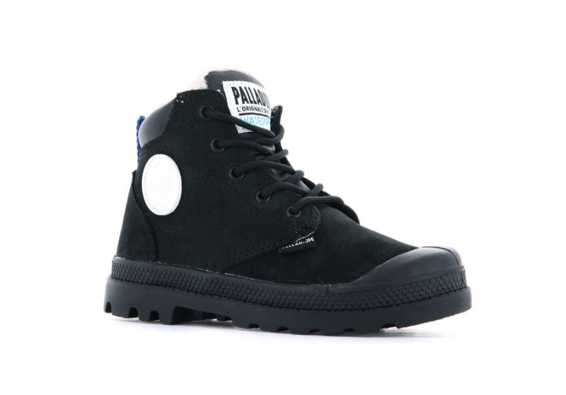 Palladium Pampa Hi Cuff Wps Oz Vinterstøvler Børn Sort Sort | DK-847205