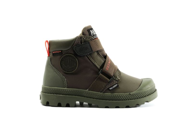 Palladium Pampa Hi Cuffstr Wp+ Støvler Børn Mørkeolivengrøn | DK-193563