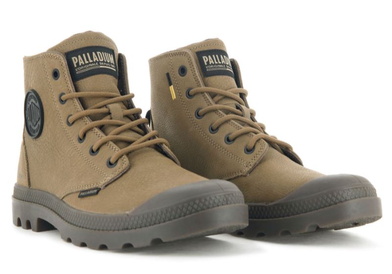 Palladium Pampa Hi Supply Læder Læderstøvler Dame Brune | DK-200905