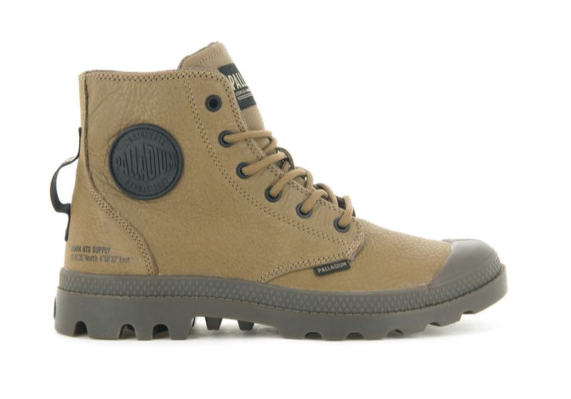 Palladium Pampa Hi Supply Læder Læderstøvler Dame Brune | DK-200905