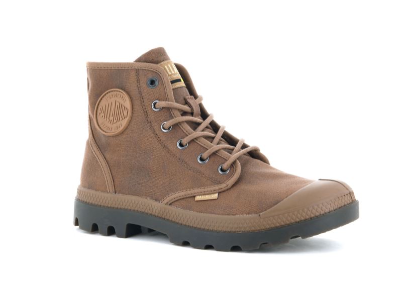 Palladium Pampa Hi Wax Støvler Herre Mørkebrune | DK-072754