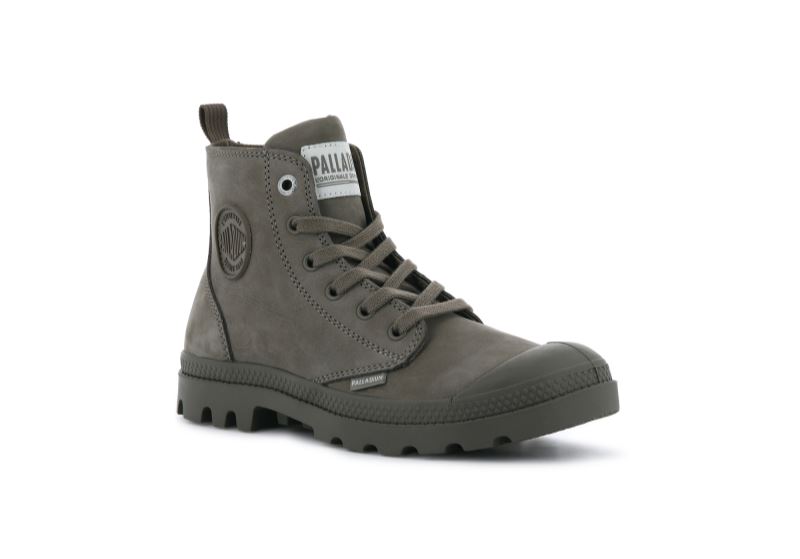 Palladium Pampa Hi Zip Nubuck Støvler Dame Grå Brune | DK-424410