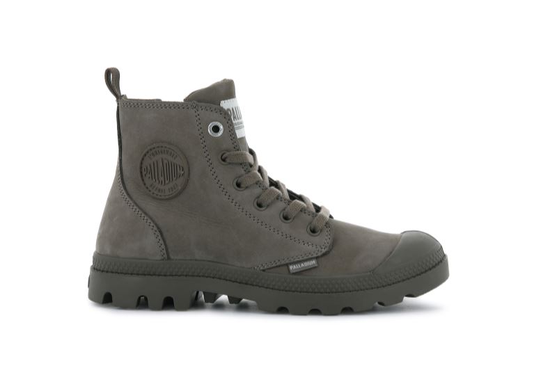 Palladium Pampa Hi Zip Nubuck Støvler Dame Grå Brune | DK-424410