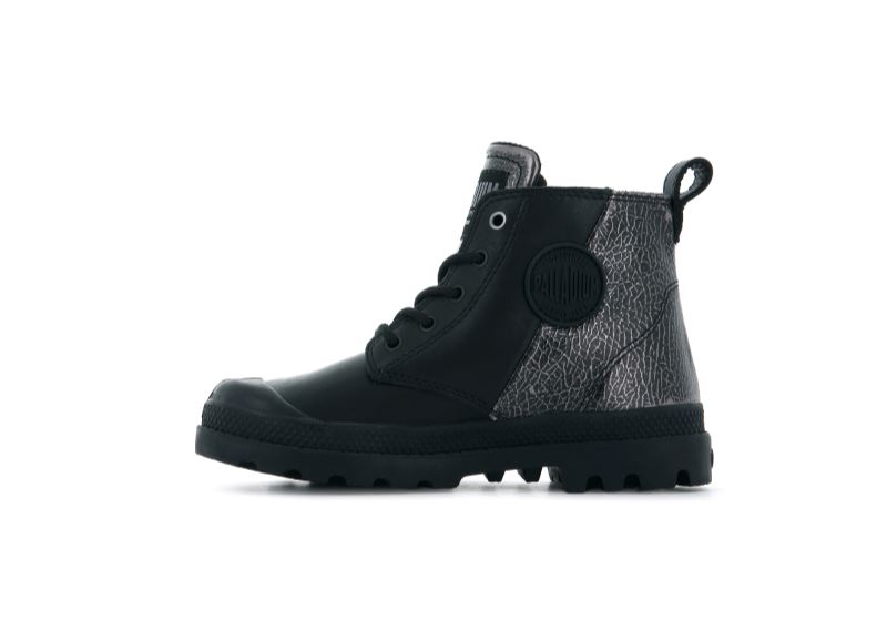 Palladium Pampa Hi Zip Rock Støvler Børn Sort | DK-915626