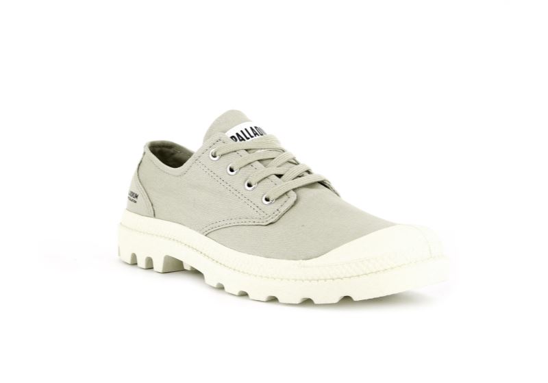 Palladium Pampa Oxford Organic Ii Platform Sko Dame Lysegrøn | DK-027139