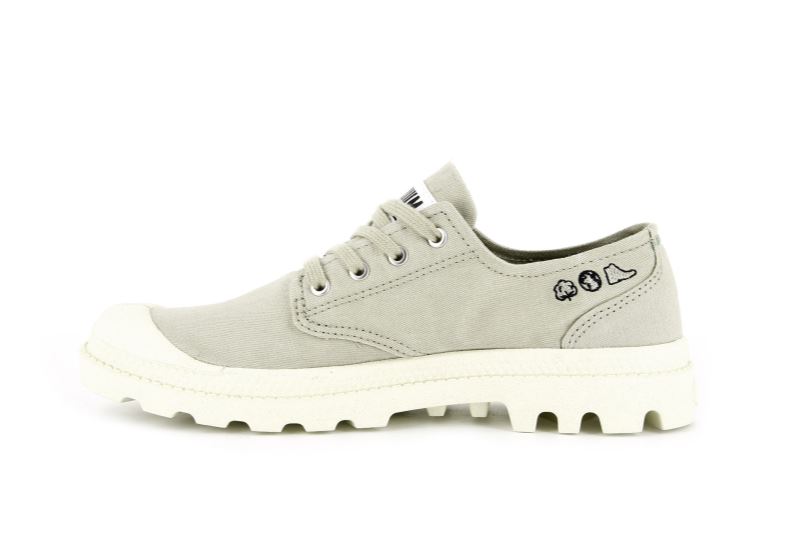 Palladium Pampa Oxford Organic Ii Platform Sko Herre Lysegrøn | DK-993990