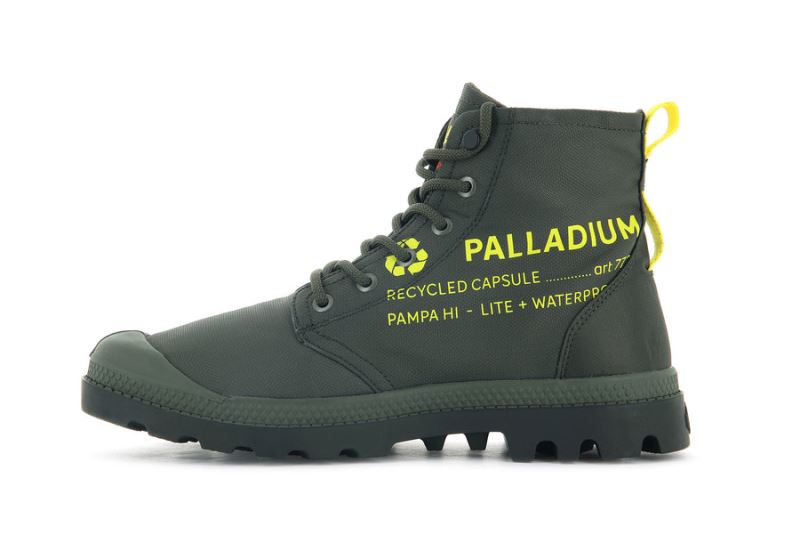 Palladium Pampa Recycle Vandtætte+ 2 Vandtætte Støvler Dame Mørkeolivengrøn | DK-193689