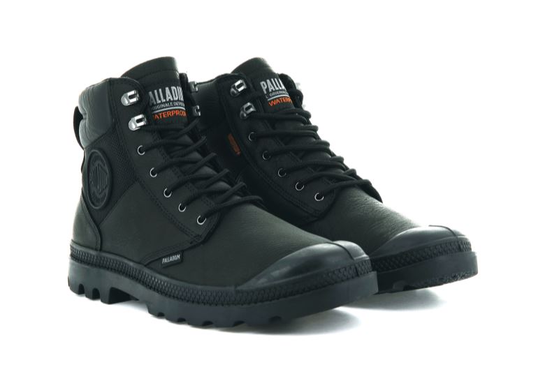 Palladium Pampa Shield Wp+ Lth Støvler Dame Sort Sort | DK-618552