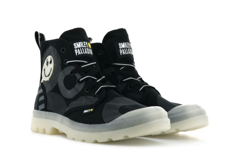 Palladium Pampa Smiley Gitd Støvler Dame Sort | DK-506827