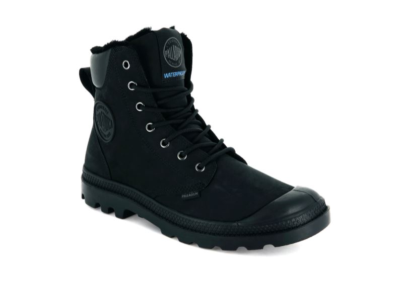 Palladium Pampa Sports Cuff Wps Vinterstøvler Dame Sort Sort | DK-155827