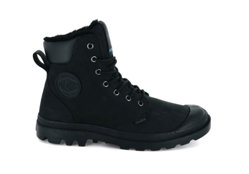 Palladium Pampa Sports Cuff Wps Vinterstøvler Dame Sort Sort | DK-155827