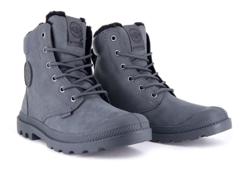 Palladium Pampa Sports Cuff Wps Vinterstøvler Dame Mørkegrå | DK-780205