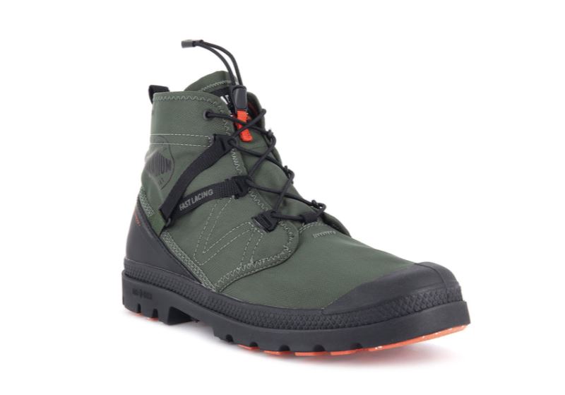 Palladium Pampa Travel Lite+ Vandtætte Vandtætte Støvler Dame Mørkeolivengrøn | DK-428432