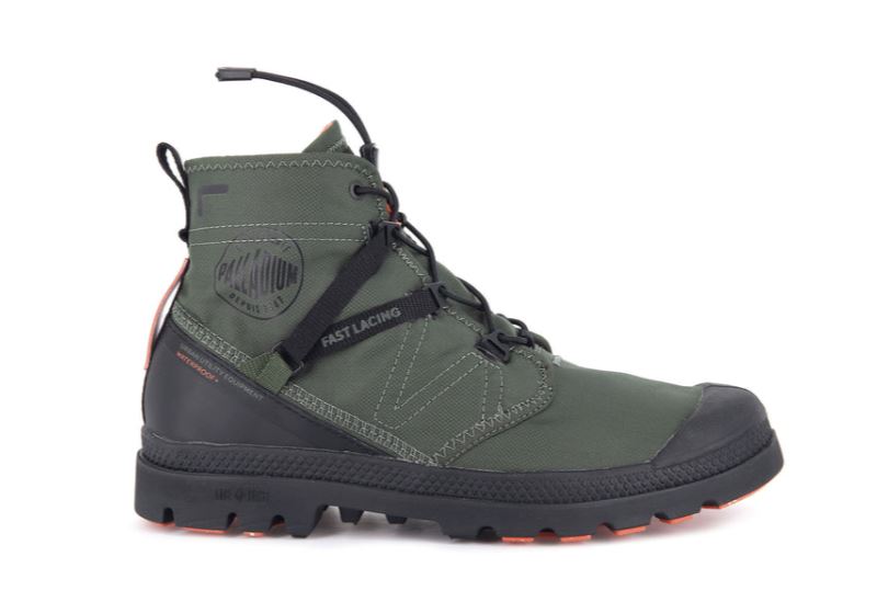 Palladium Pampa Travel Lite+ Vandtætte Vandtætte Støvler Dame Mørkeolivengrøn | DK-428432