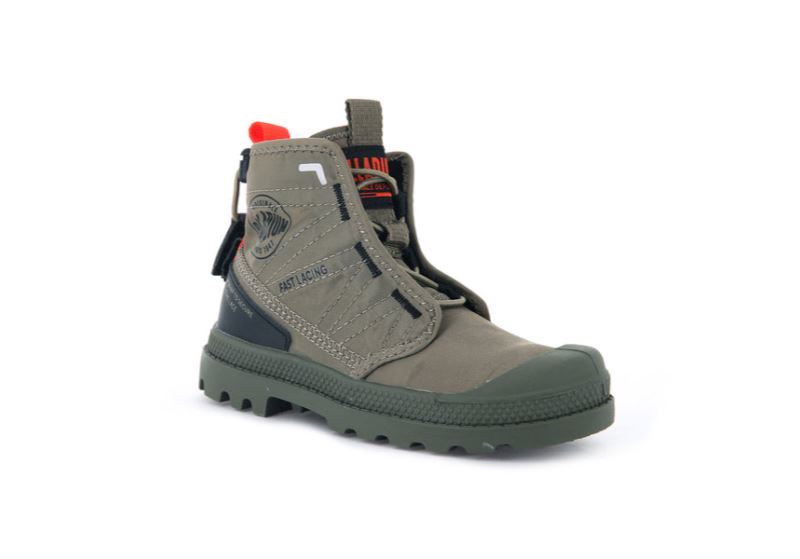 Palladium Pampa Travel Støvler Børn Grøn | DK-068262