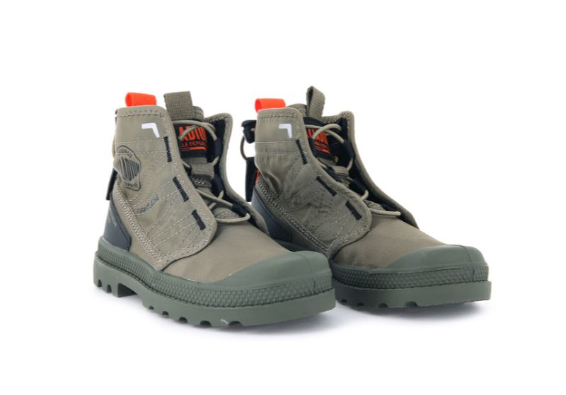 Palladium Pampa Travel Støvler Børn Grøn | DK-068262