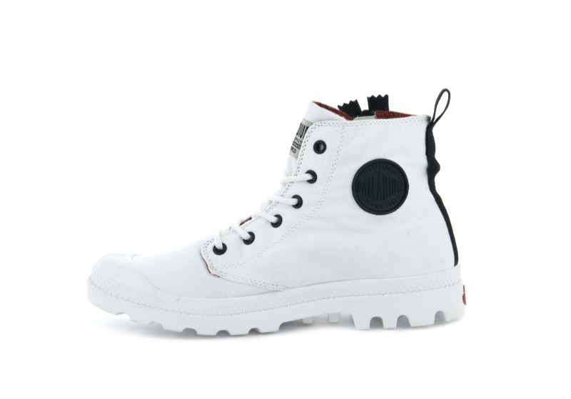 Palladium Pampa Unzipped Støvler Dame Hvide | DK-275977