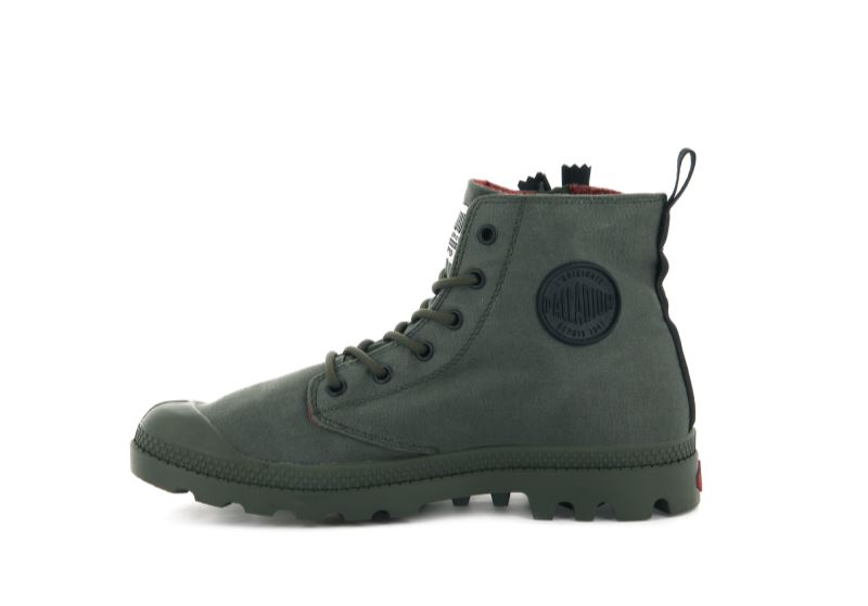 Palladium Pampa Unzipped Støvler Dame Mørkeolivengrøn | DK-056551