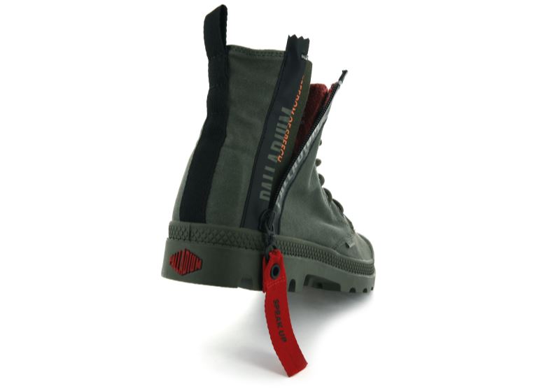 Palladium Pampa Unzipped Støvler Dame Mørkeolivengrøn | DK-056551