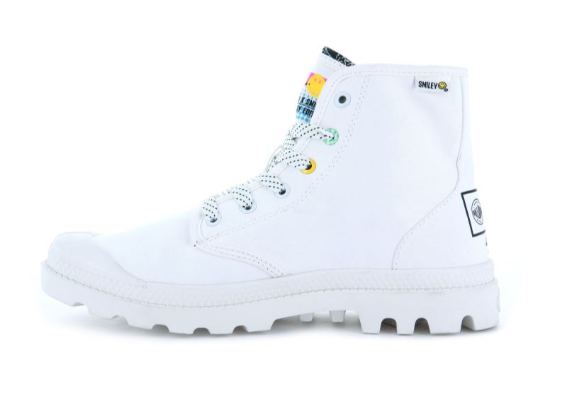 Palladium Pampa X Smiley 1990 Støvler Dame Hvide | DK-835488