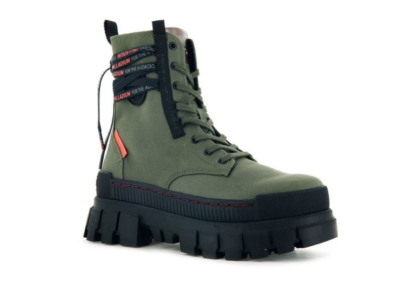 Palladium Revolt Boot Tx Platform Støvler Dame Mørkeolivengrøn | DK-793545