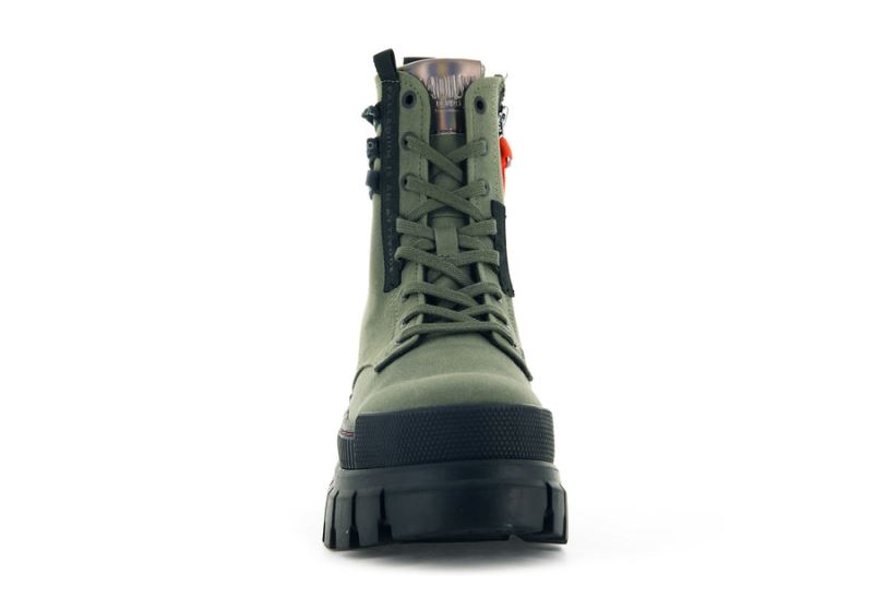 Palladium Revolt Boot Tx Platform Støvler Dame Mørkeolivengrøn | DK-793545