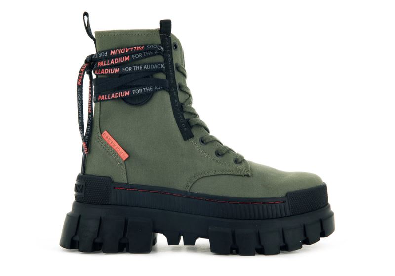 Palladium Revolt Boot Tx Platform Støvler Dame Mørkeolivengrøn | DK-793545