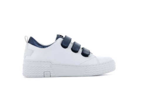 Palladium Ego 02 Lea Sneakers Dame Hvide Blå | DK-879009