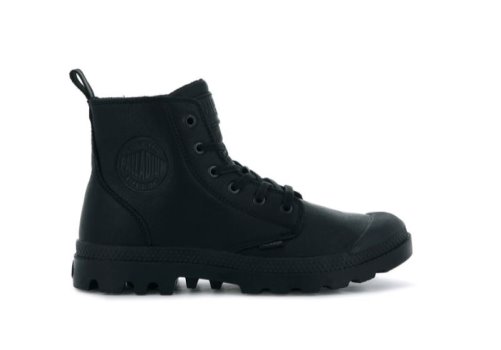 Palladium Pampa Hi Zip Lth Ess Støvler Dame Sort Sort | DK-397832