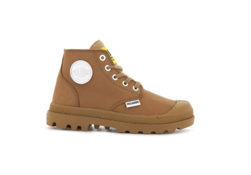 Palladium Pampa Mid Lth Zip Støvler Børn Brune | DK-251077