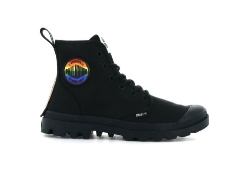 Palladium Pampa Smiley Pride Støvler Dame Sort Sort | DK-437996